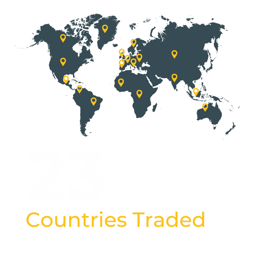 About 3 Icon 23 Countries Traded